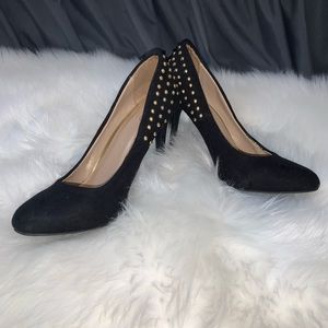 Black with Gold Studded Heels